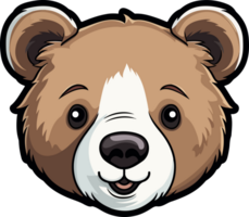 AI generated Bear face clipart design illustration png