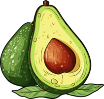 AI generated Avocado clipart design illustration png