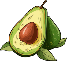 AI generated Avocado clipart design illustration png