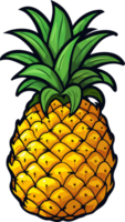 AI generated Pienapple fruit clipart design illustration png