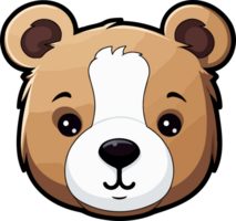 AI generated Bear face clipart design illustration png