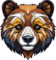 AI generated Bear face clipart design illustration png