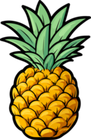 AI generated Pienapple fruit clipart design illustration png