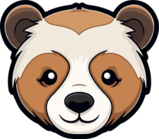 AI generated Bear face clipart design illustration png