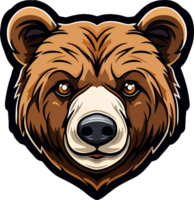 AI generated Bear face clipart design illustration png