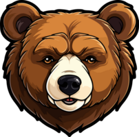 AI generated Bear face clipart design illustration png