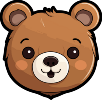 AI generated Bear face clipart design illustration png