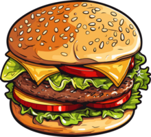 ai gegenereerd hamburger clip art ontwerp illustratie png