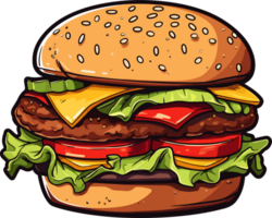 ai gegenereerd hamburger clip art ontwerp illustratie png