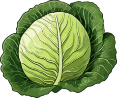 AI generated Cabbage clipart design illustration png