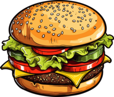 ai generato hamburger clipart design illustrazione png