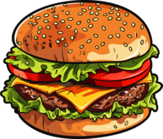 AI generated Burger clipart design illustration png