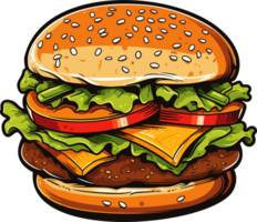 ai genererad burger ClipArt design illustration png