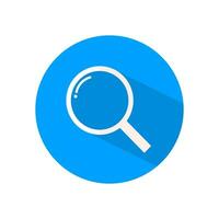 Find icon. Search Icon. Flat icon with long shadow.web circle symbol vector illustration