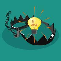 Light bulbs and traps. The concept of error in thought. vector illustration