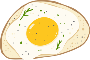 frukost smörgås solig friterad ägg på rostat bröd illustration png