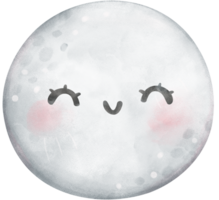 süß Mond Aquarell png