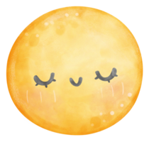 Cute Full Moon watercolor png