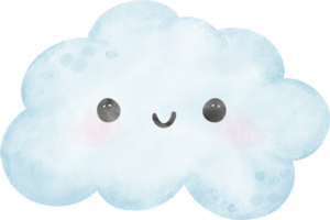 blauw wolk waterverf illustratie png