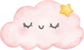 roze wolk waterverf illustratie png