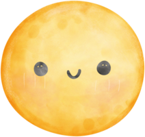 Cute Full Moon watercolor png