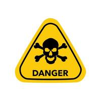 Skull Hazard triangle symbol vector image isolated on a white background