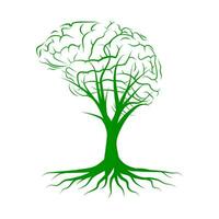 cerebro árbol. árbol de conocimiento. ambiental o psicológico concepto. vector ilustración