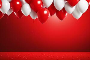 AI generated Romantic valentines day banner with visually appealing composition and space for personalized text photo