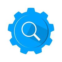 Magnifying glass or search zoom loupe icon and gear icon. for your web site design, logo, app, UI. Vector illustration