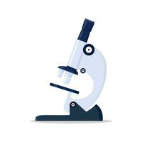 Simple microscope vector illustration in flat style viewing germs