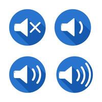 Volume icon vector illustration Button speaker sound Flat style design icon Volume icon.Flat shadow illustration. Mute eps