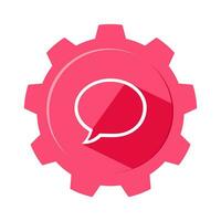 chat message bubble icon and gear icon. for your web site design, logo, app, UI. Vector illustration