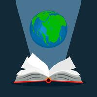 Open a book and the world.Concept books can create the world.Vector illustration vector