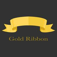 Realistic gold ribbon banner vector for your design project