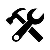 Service Tools icon. Wrench and hammer. Tools icon isolated on white background vector