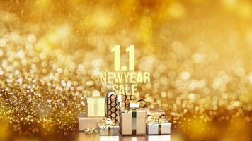 The gift box for new year shopping concept 3d rendering photo