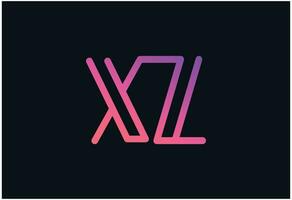 XL logo pink and purple gradient logo vector
