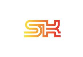 Sk gradient business logo vector