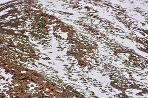 Snowy mountain landscape photo