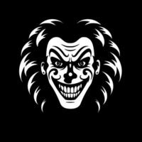 Clown, Black and White Vector illustration