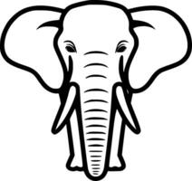 Elephant, Black and White Vector illustration