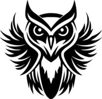 Owl, Black and White Vector illustration