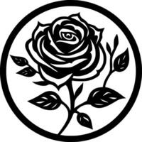 Rose, Black and White Vector illustration