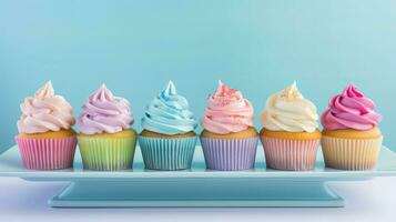 AI generated icing sugar cupcake food photo