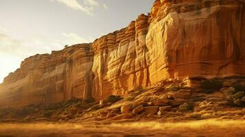 AI generated outdoors sandstone cliffs landscape photo