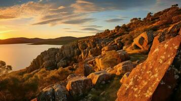 AI generated nature granite cliffs landscape photo