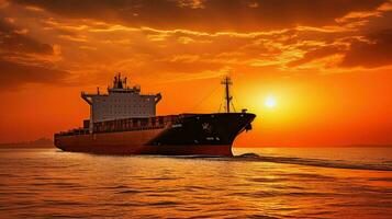 AI generated logistics sea ship cargo photo