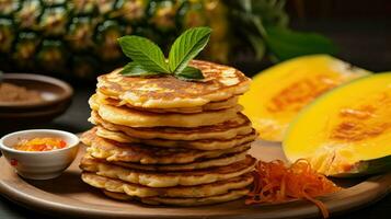AI generated breakfast fried pancake food photo