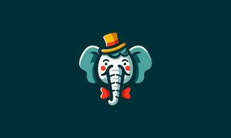 cabeza elefante payaso vector logo diseño