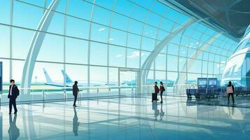 AI generated transportation air airport background photo